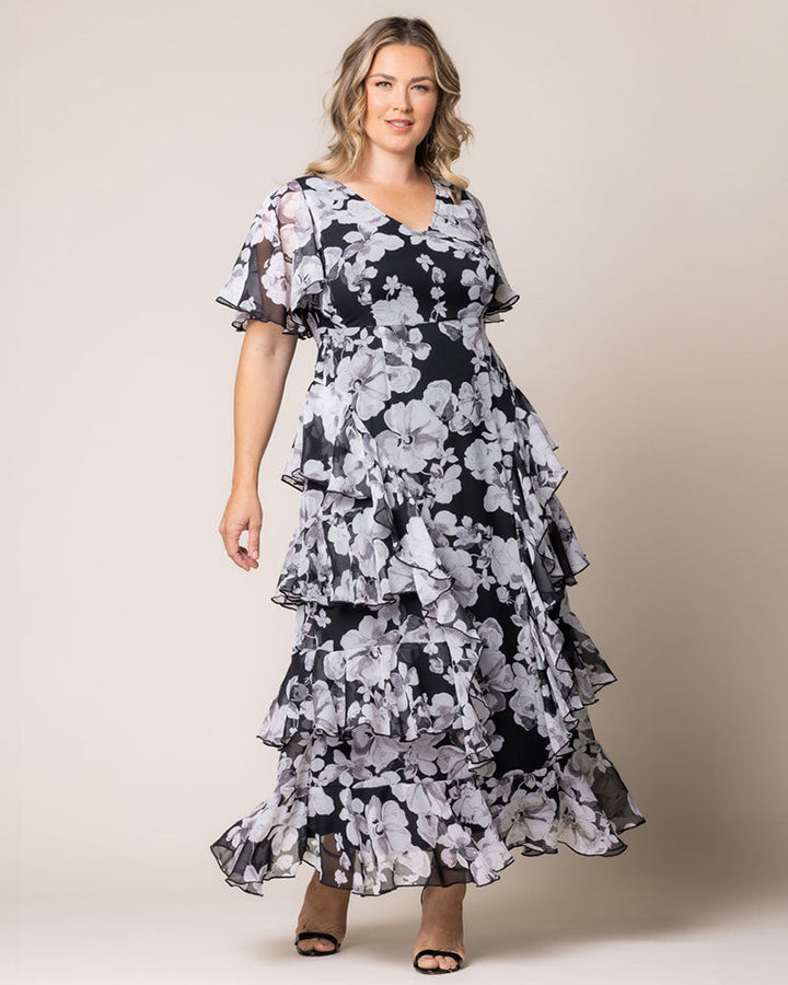 Delete - Tour de Flounce Chiffon Evening Gown - Sale!