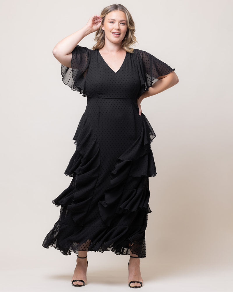 Delete - Tour de Flounce Chiffon Evening Gown - Sale!