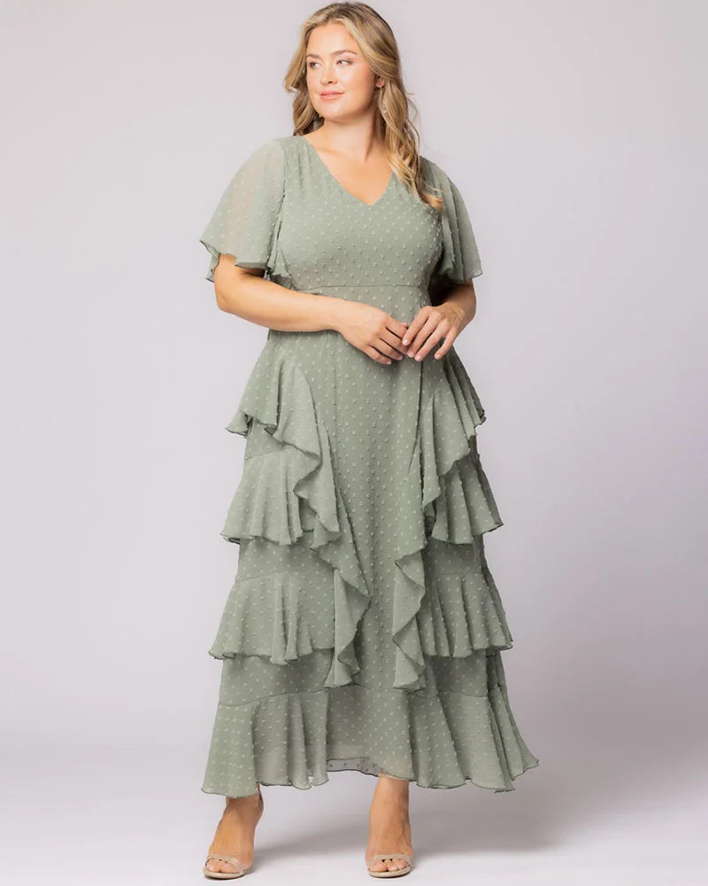 Delete - Tour de Flounce Chiffon Evening Gown - Sale!