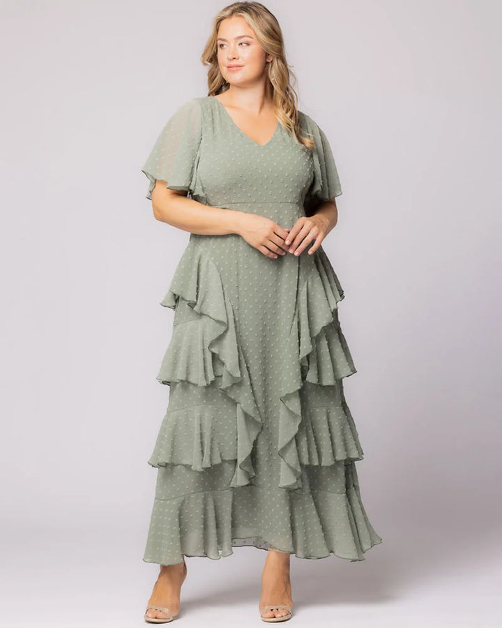 Delete - Tour de Flounce Chiffon Evening Gown - Sale!