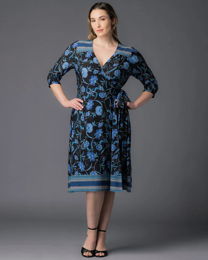 Beguiling Border Print Wrap Dress