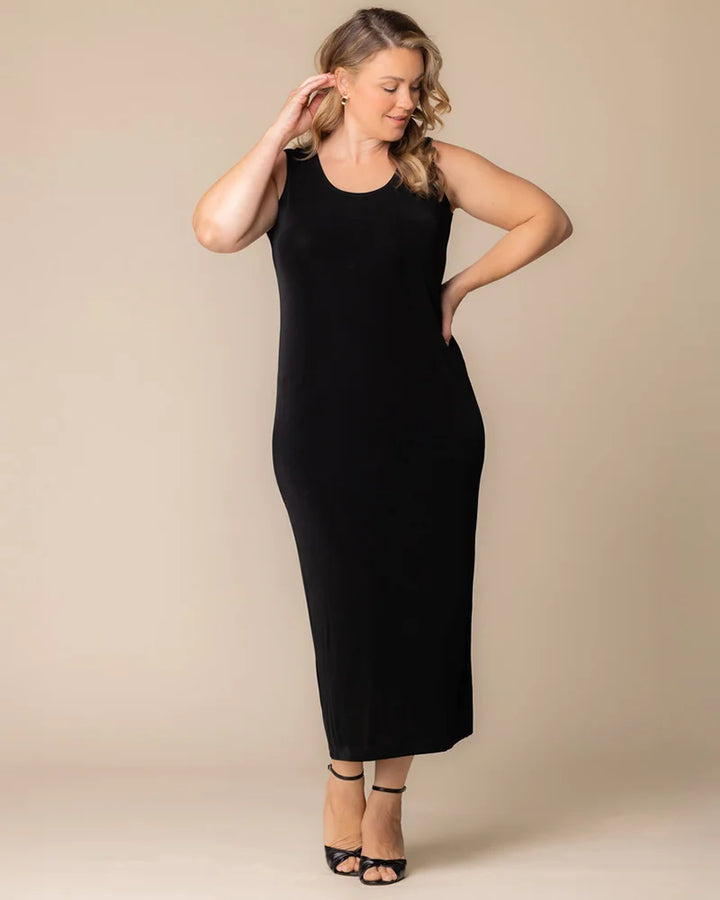 Classic Silky Sleeveless Maxi Tank Dress by Vikki Vi