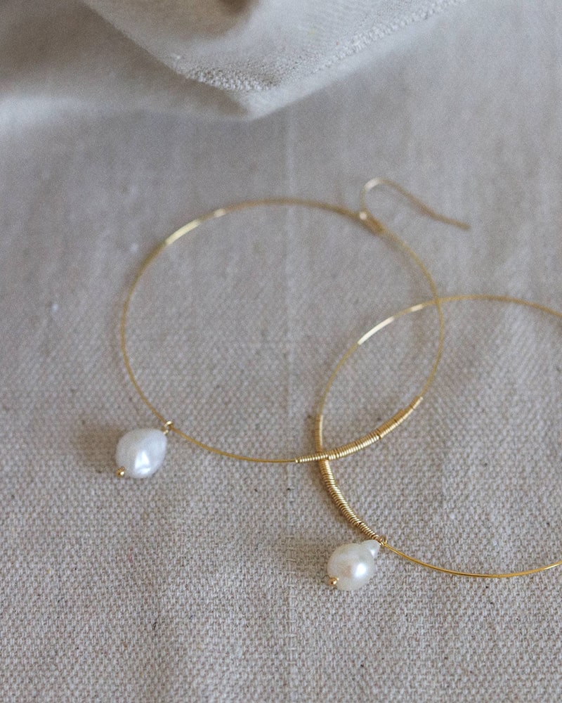 Pearl Hoop Earrings
