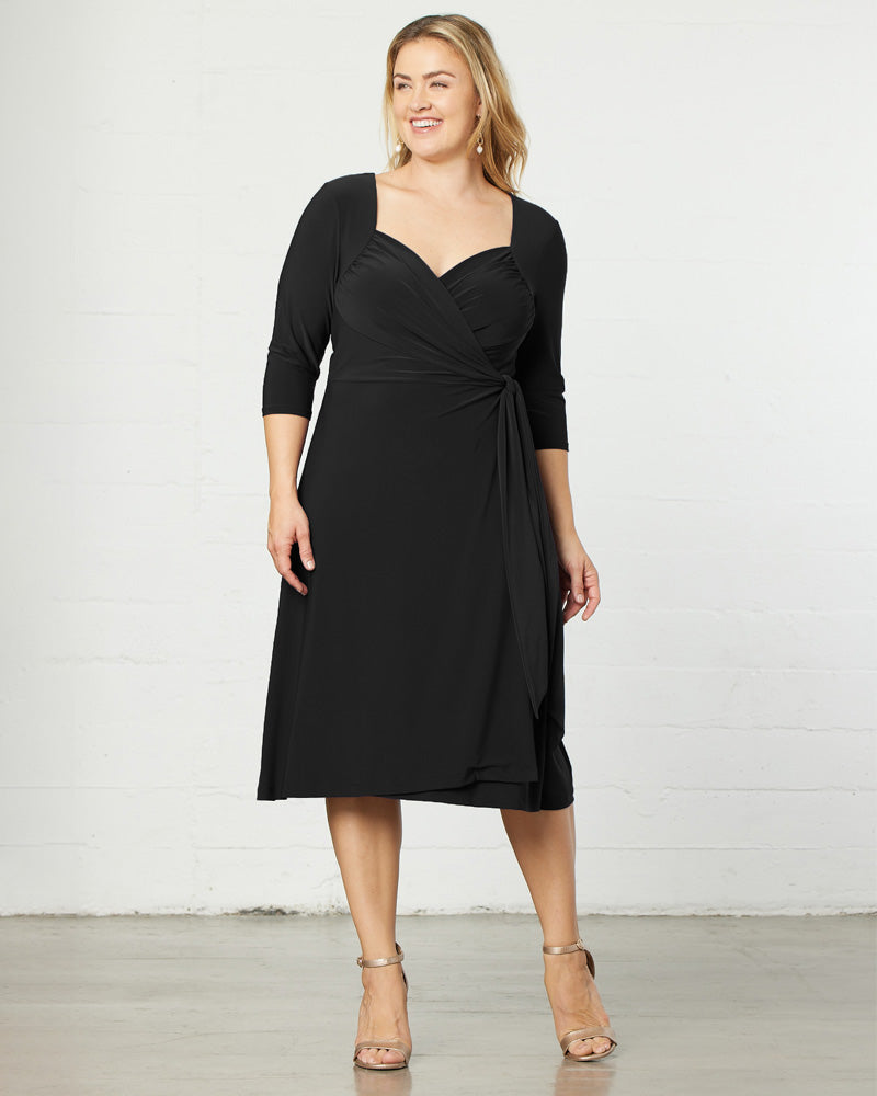 Sweetheart Knit Wrap Dress