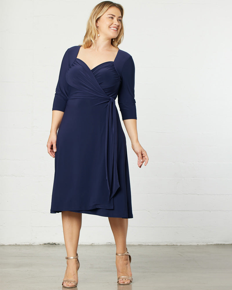 Sweetheart Knit Wrap Dress