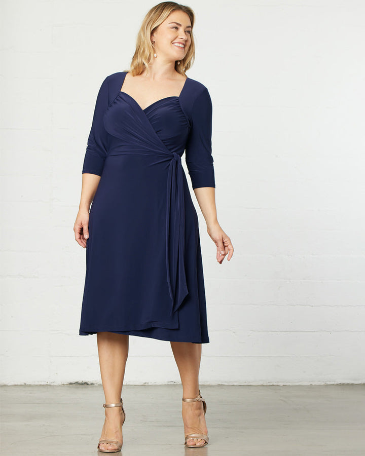 Sweetheart Knit Wrap Dress