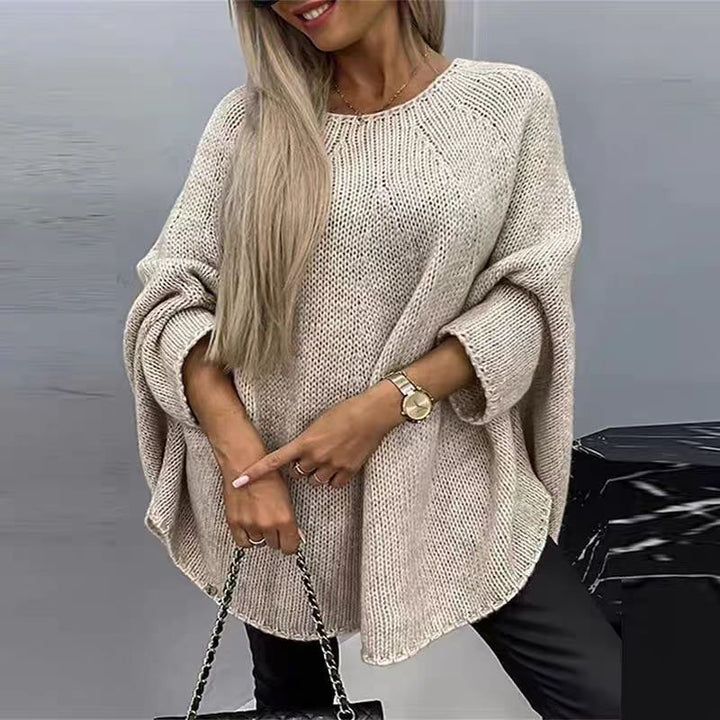 Batwing Sleeve Sweater for Women, Oversized Knit Shawl Top