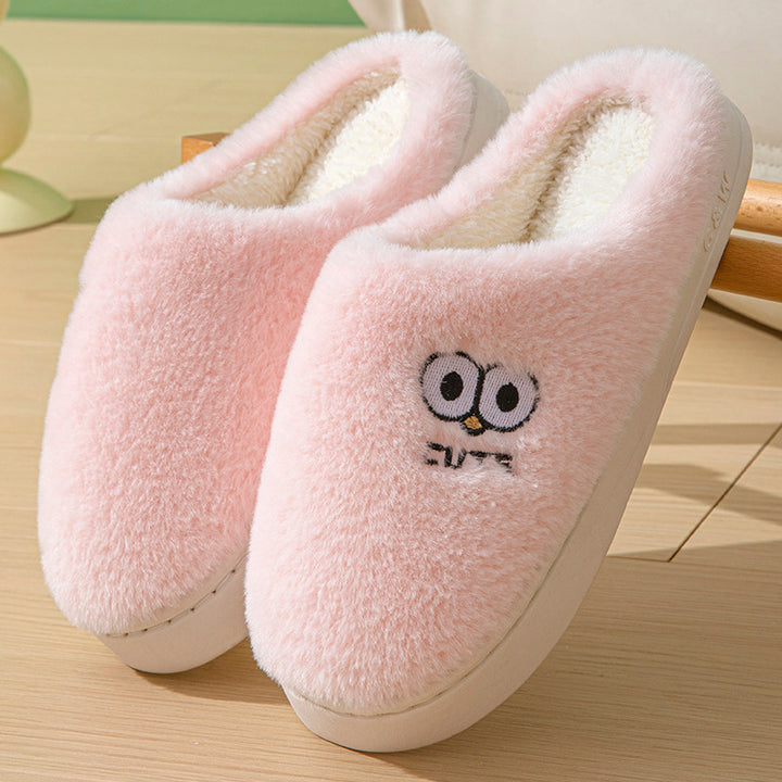 Big-Eyes Cartoon Slippers, Non-Slip Plush for Couples