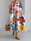 Aveline | Retro Botanical Floral Design Printed Casual Loose Dress