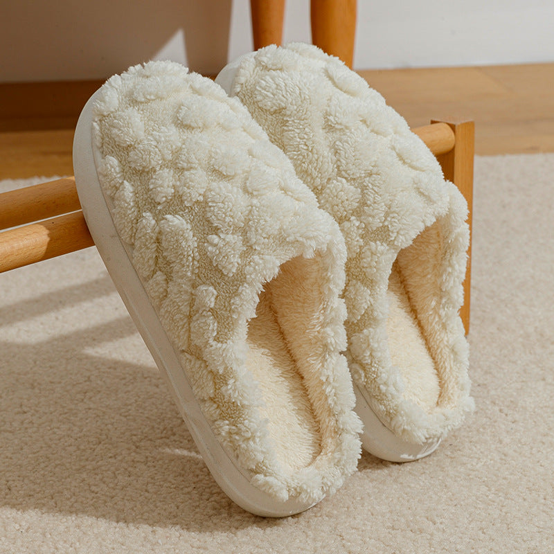 Soft Plush Fleece Slippers for Women and Men, Slip-On