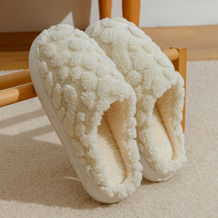 Soft Plush Fleece Slippers for Women and Men, Slip-On