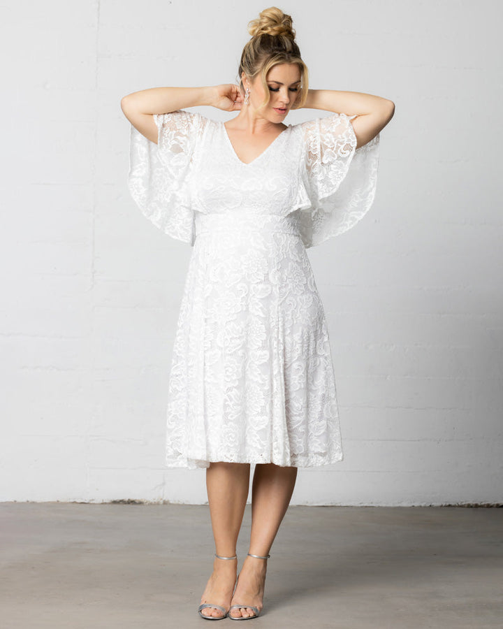 Genevieve Lace Flutter Sleeve Midi Dress - Sale!