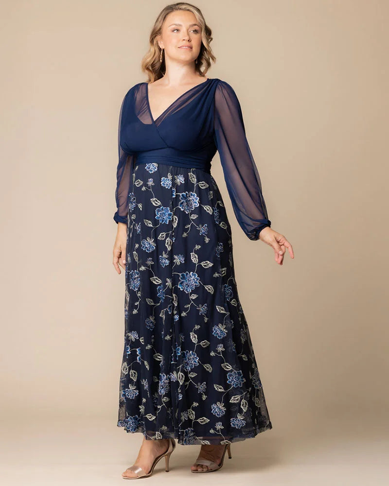Isabella Embroidered Mesh Gown - Sale!