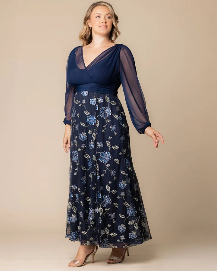 Isabella Embroidered Mesh Gown - Sale!