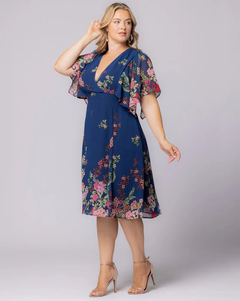 Breezy Border Print Cocktail Dress