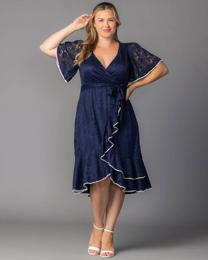 Palermo Lace Faux Wrap Cocktail Dress - Sale!