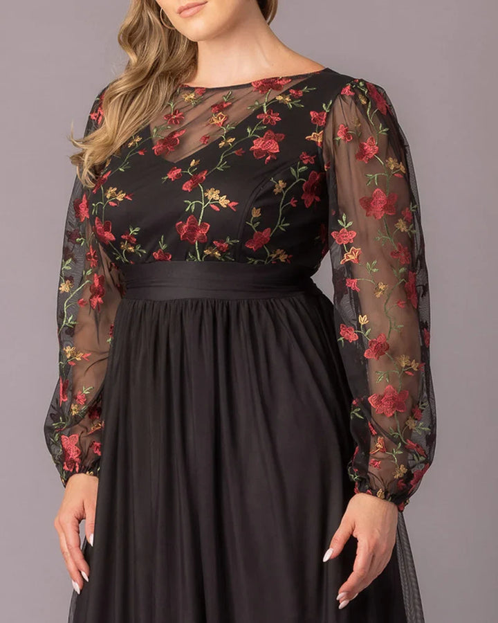 Delete - Eternal Embroidered Bodice Evening Gown