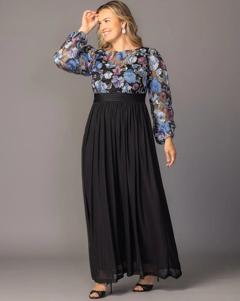 Delete - Eternal Embroidered Bodice Evening Gown