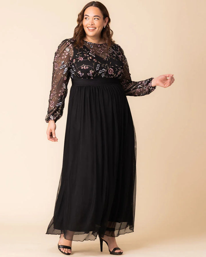 Delete - Eternal Embroidered Bodice Evening Gown