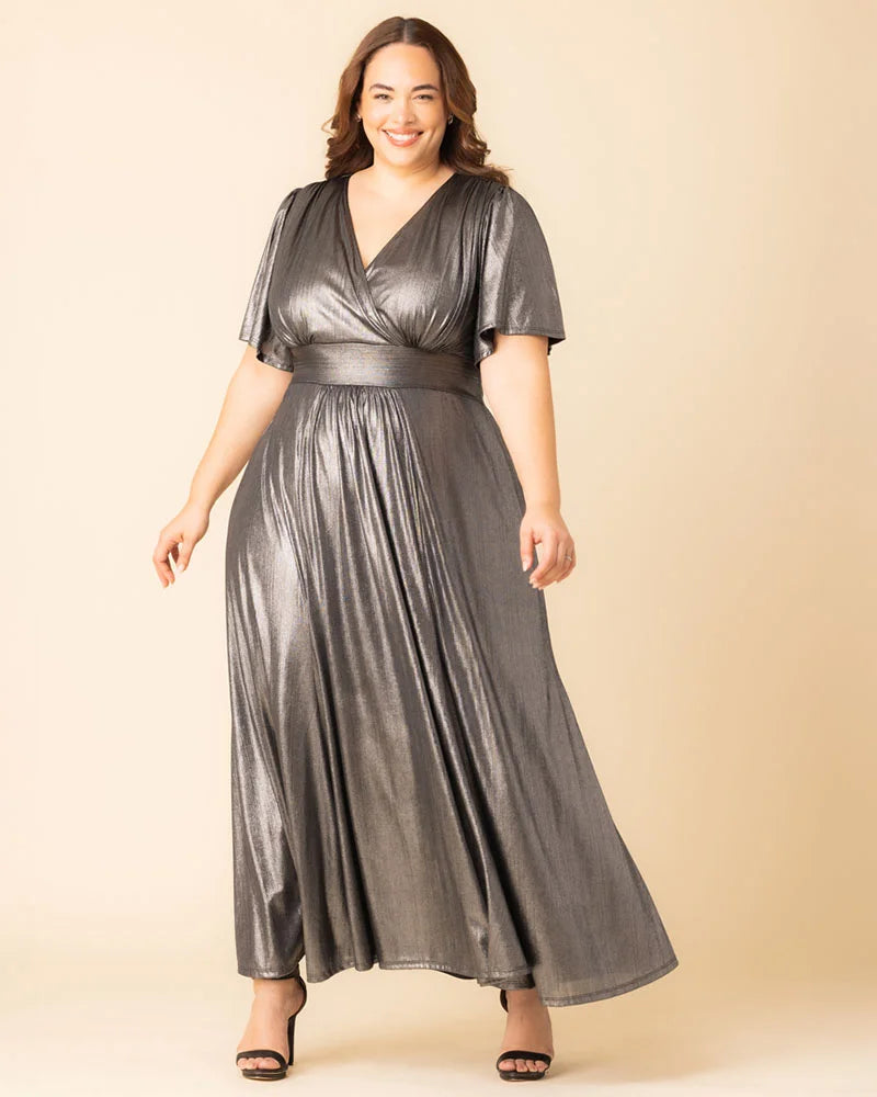 Evania Metallic Evening Gown