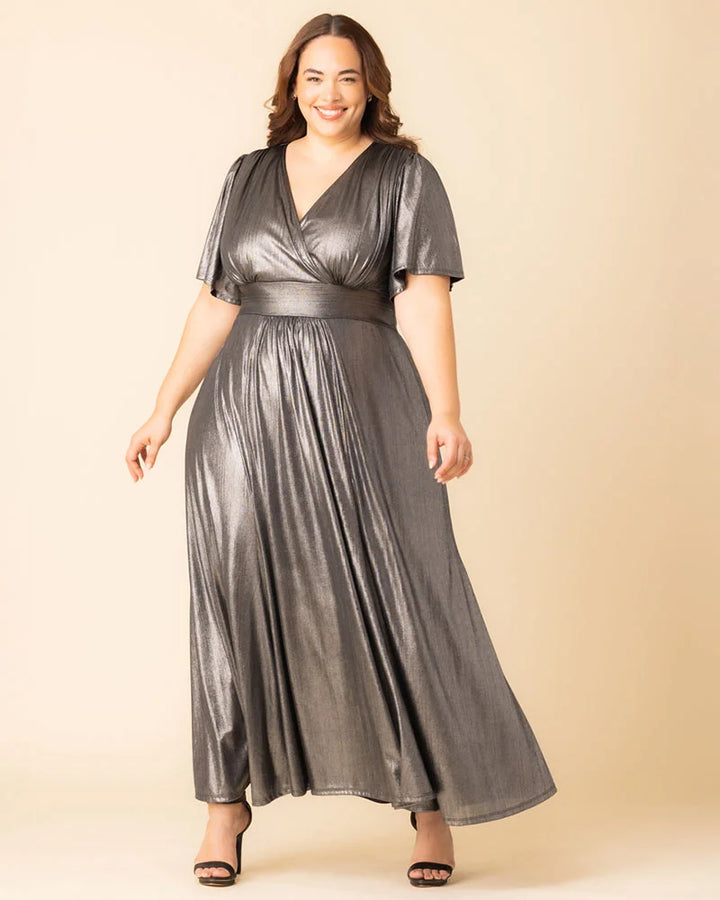 Evania Metallic Evening Gown