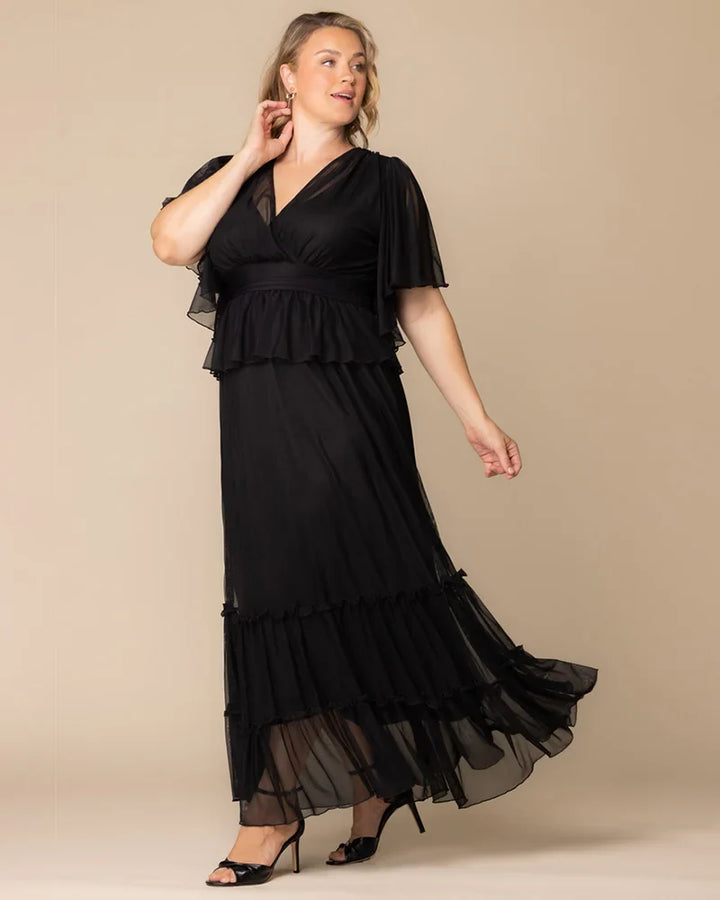 Graceful Tiered Mesh Gown