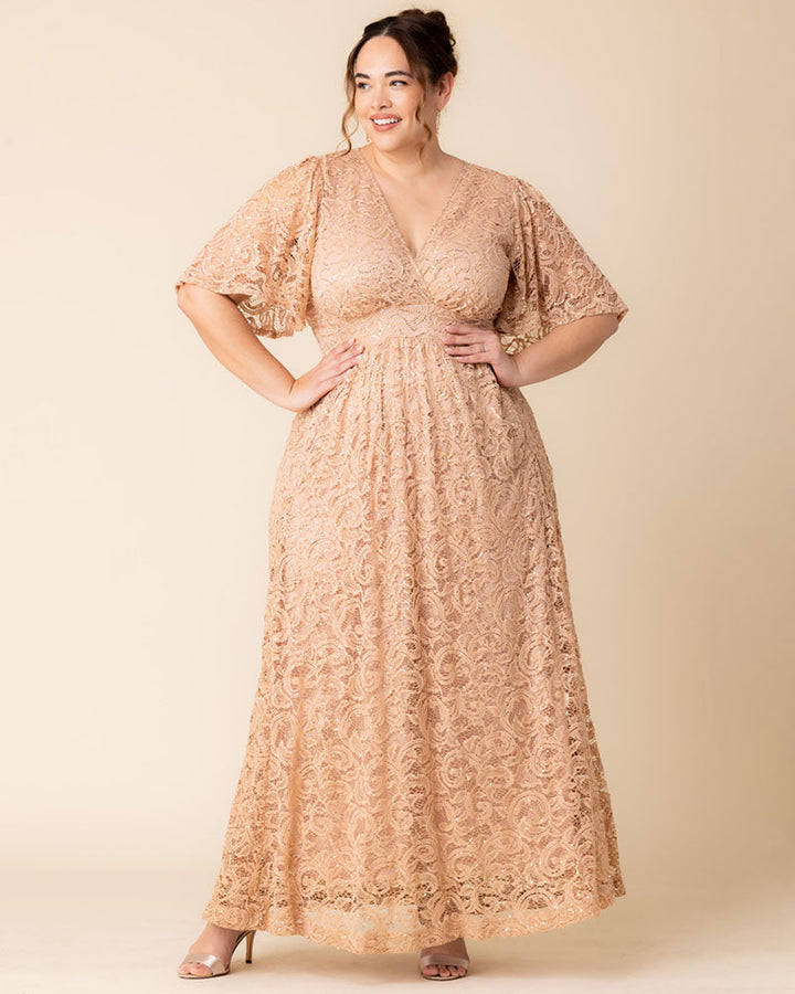 Luminous Sequin Lace Long Gown