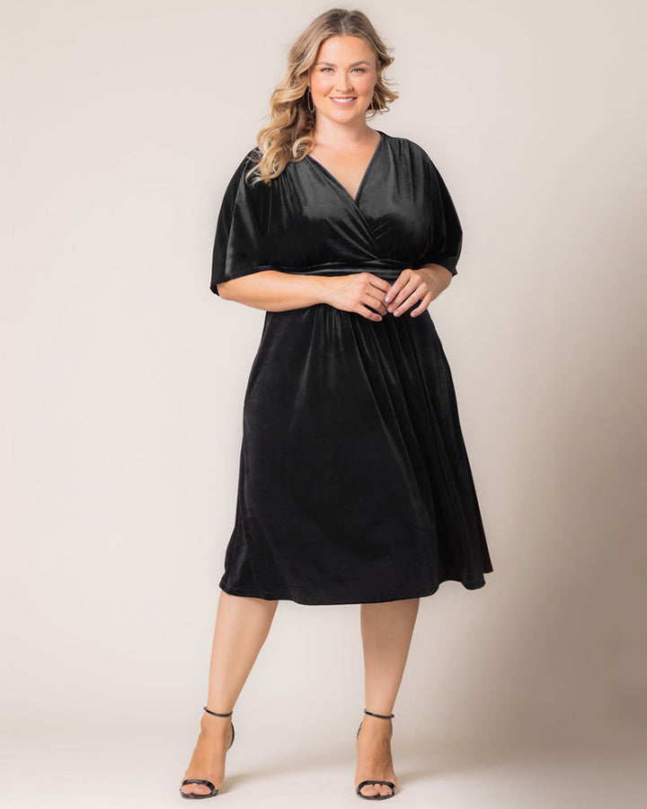 Angelic Velvet Midi Cocktail Dress