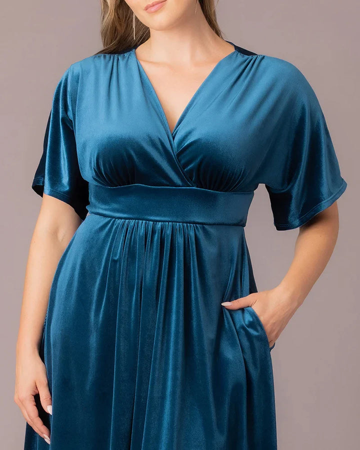 Angelic Velvet Midi Cocktail Dress