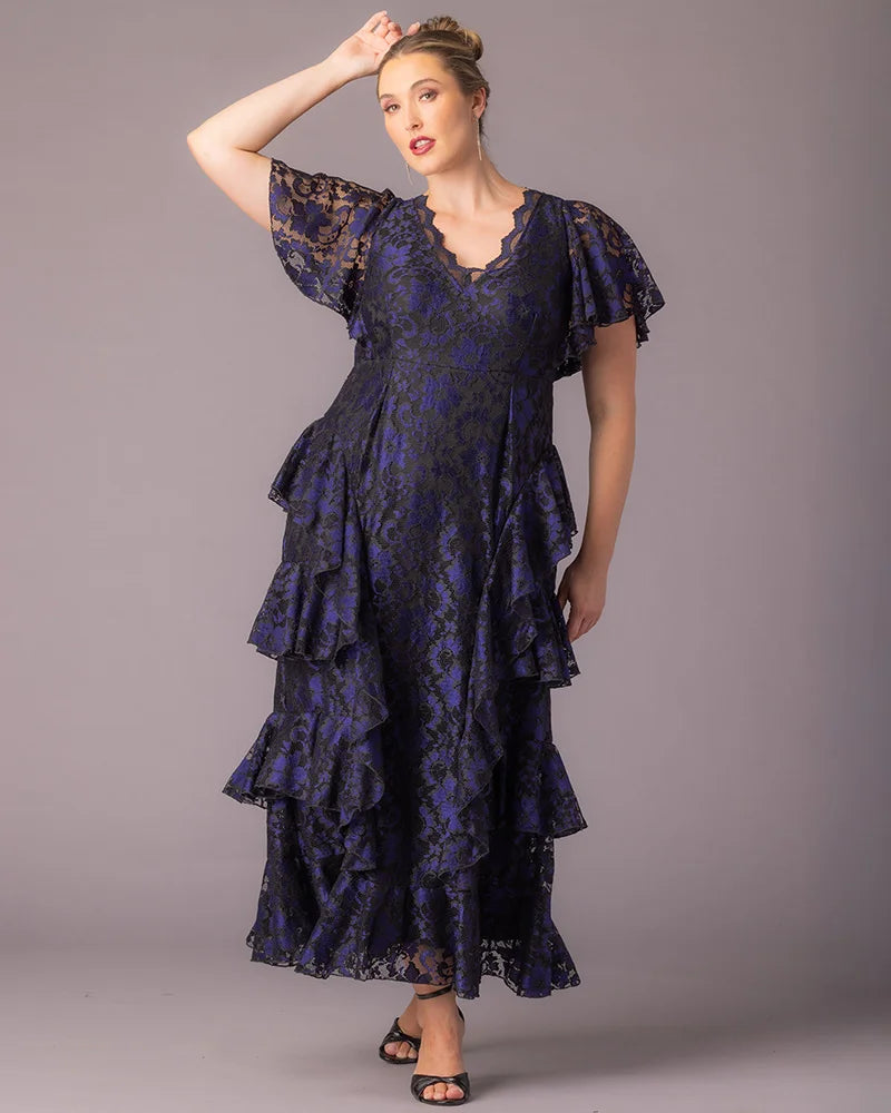 Mon Ange Tiered Lace Evening Gown - Sale!