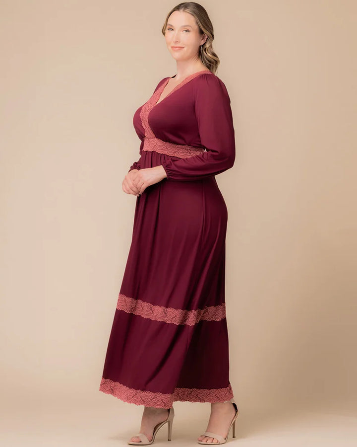 Lara Lace Trim Long Dress - Sale!