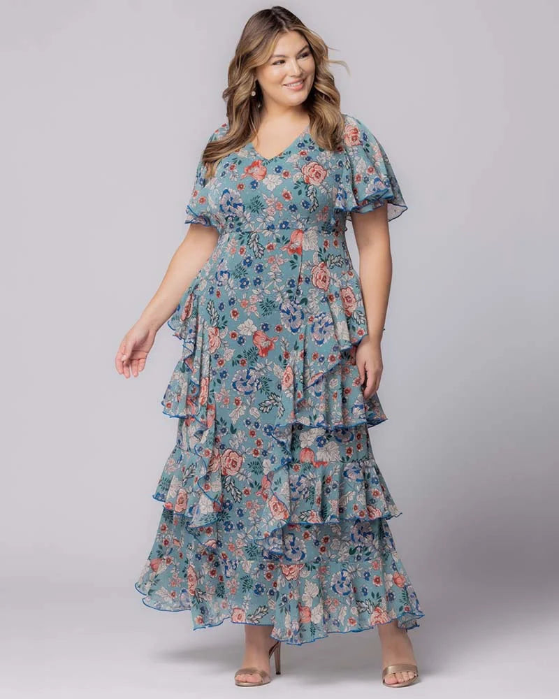 Delete - Tour de Flounce Chiffon Evening Gown - Sale!