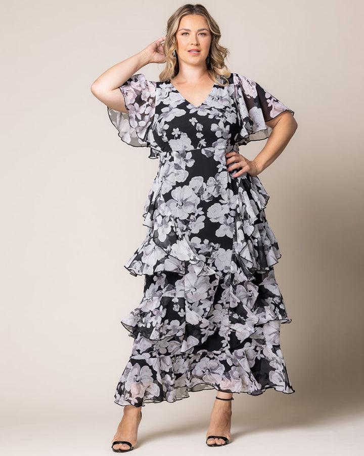 Delete - Tour de Flounce Chiffon Evening Gown - Sale!