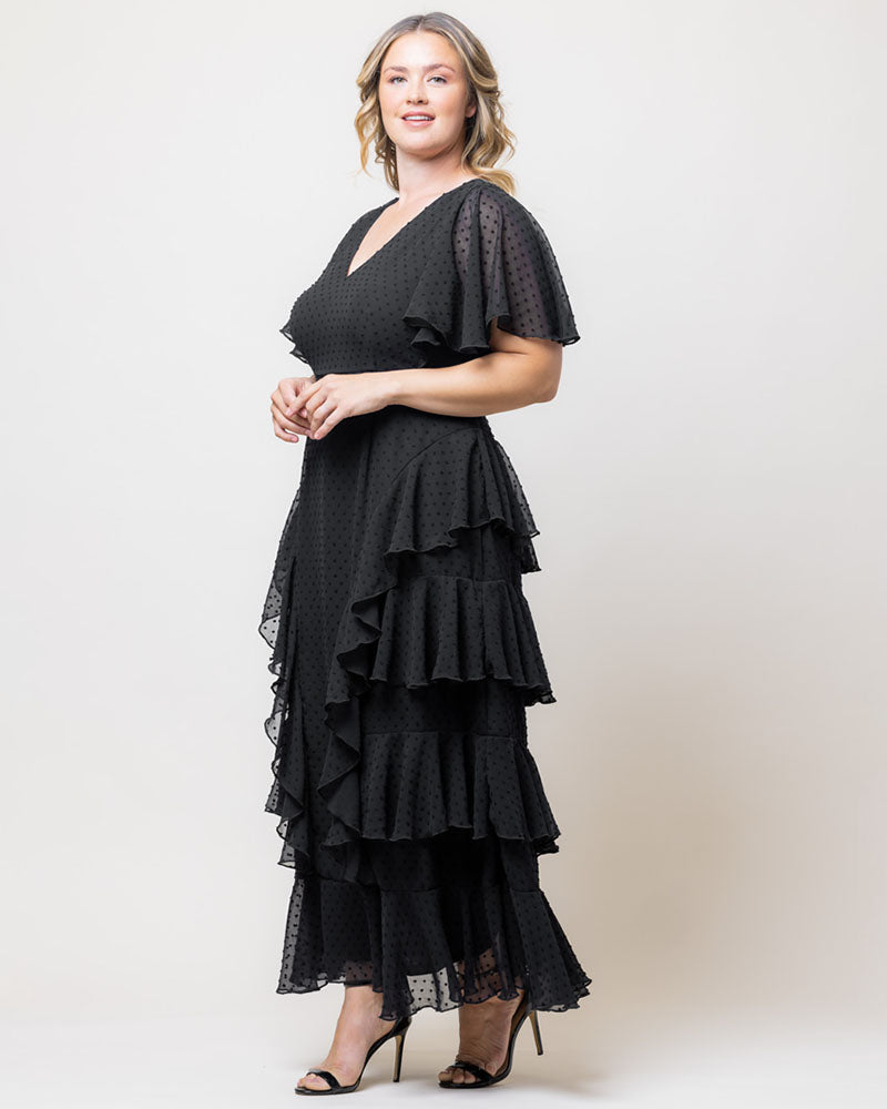 Delete - Tour de Flounce Chiffon Evening Gown - Sale!