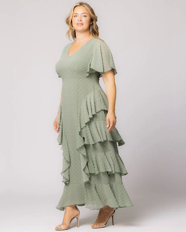Delete - Tour de Flounce Chiffon Evening Gown - Sale!