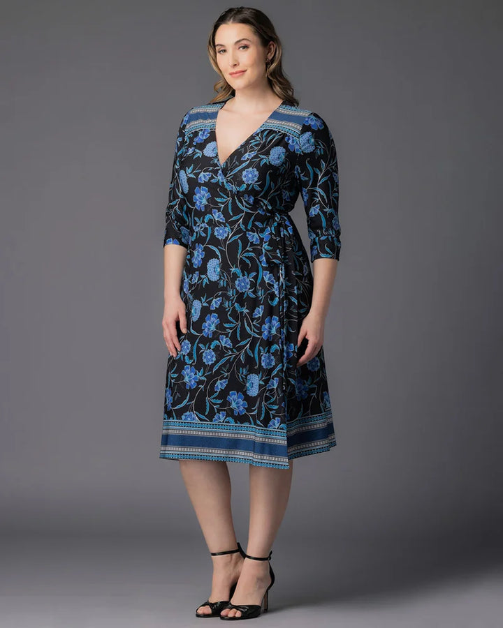 Beguiling Border Print Wrap Dress