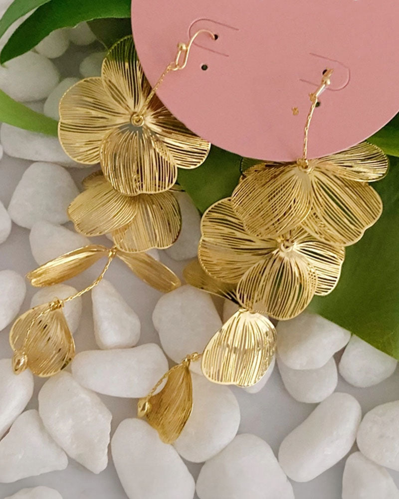 Artful Filigree Flower Drop Earrings