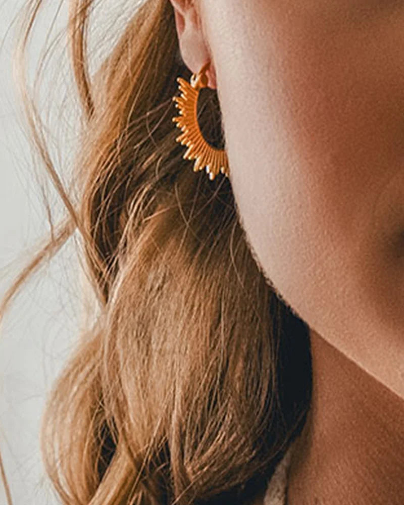 Sunburst Hoop Earrings