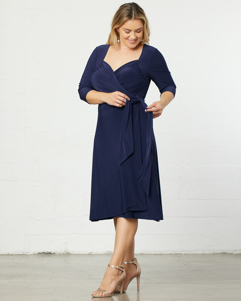 Sweetheart Knit Wrap Dress