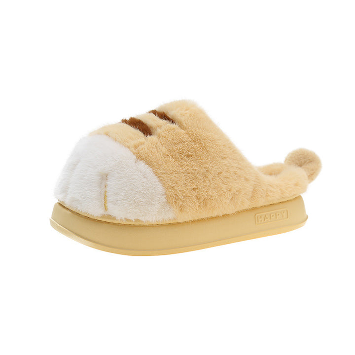 3D Cat Paw Slippers – Fluffy Flat House Slippers, Non-Slip Sole