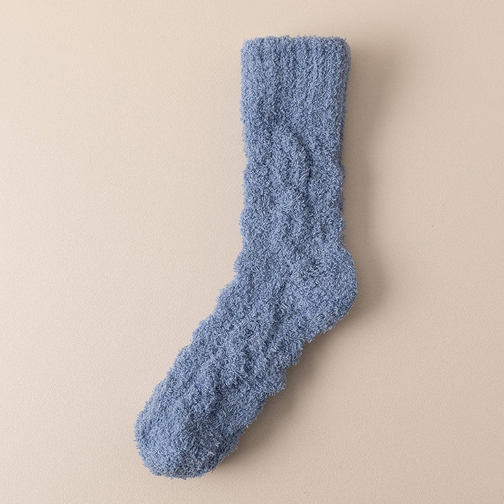Coral Fleece Fuzzy Socks with Non-Slip Grip for Cold Floors