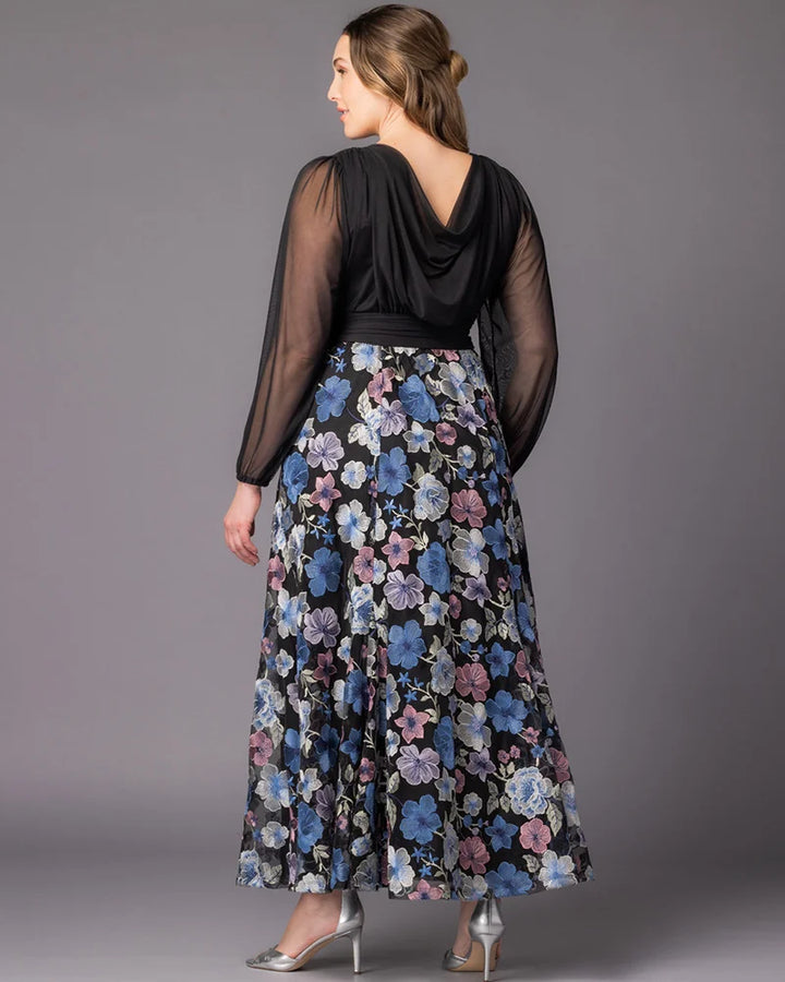 Isabella Embroidered Mesh Gown