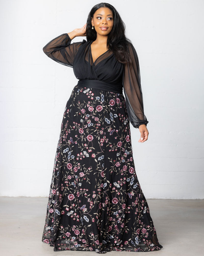 Isabella Embroidered Mesh Gown - Sale!