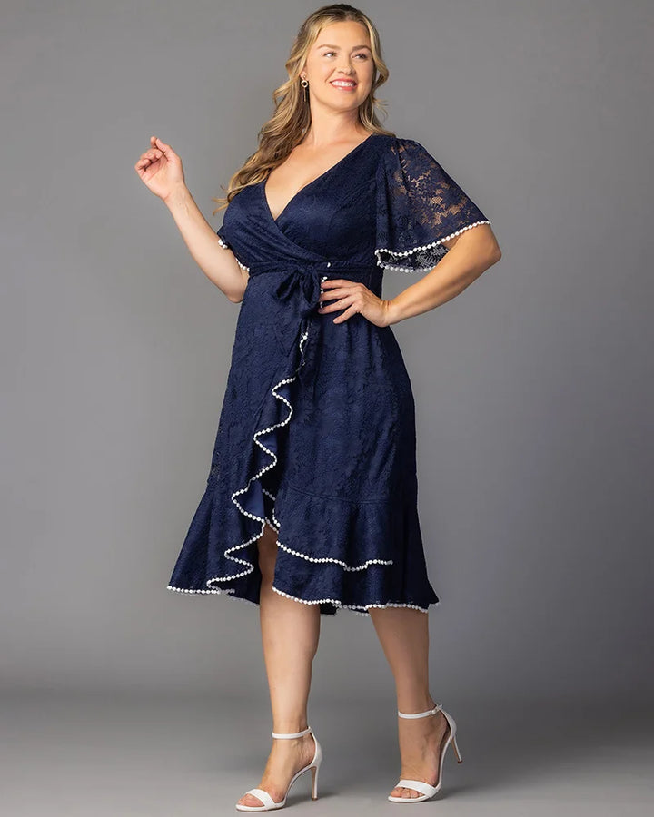 Palermo Lace Faux Wrap Cocktail Dress - Sale!