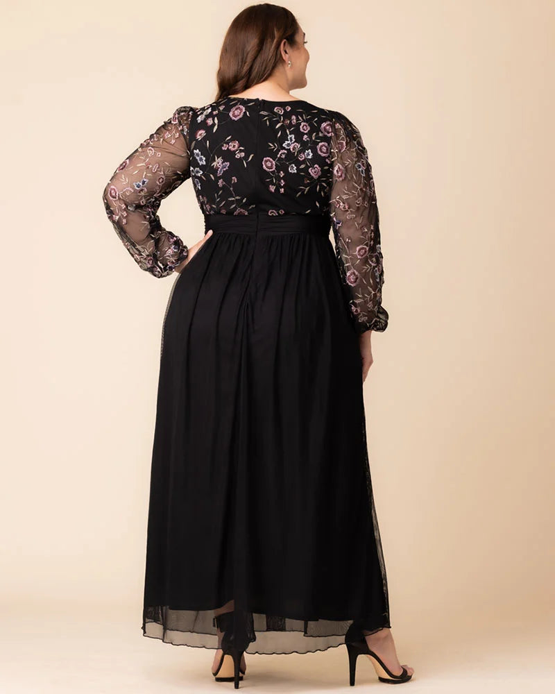 Delete - Eternal Embroidered Bodice Evening Gown
