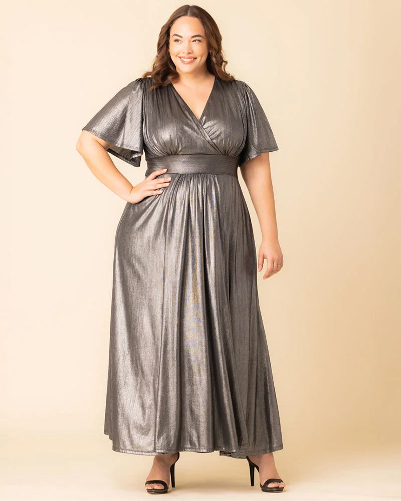 Evania Metallic Evening Gown