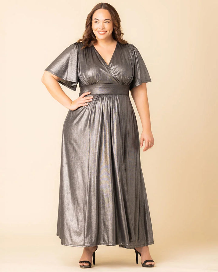 Evania Metallic Evening Gown