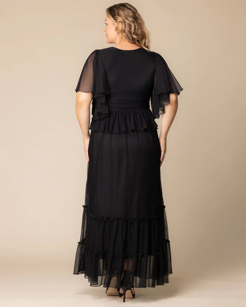 Graceful Tiered Mesh Gown