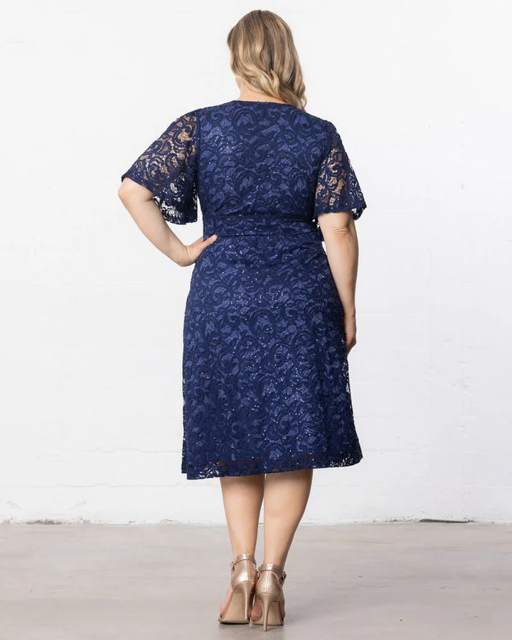 Starry Sequined Lace Cocktail Dress