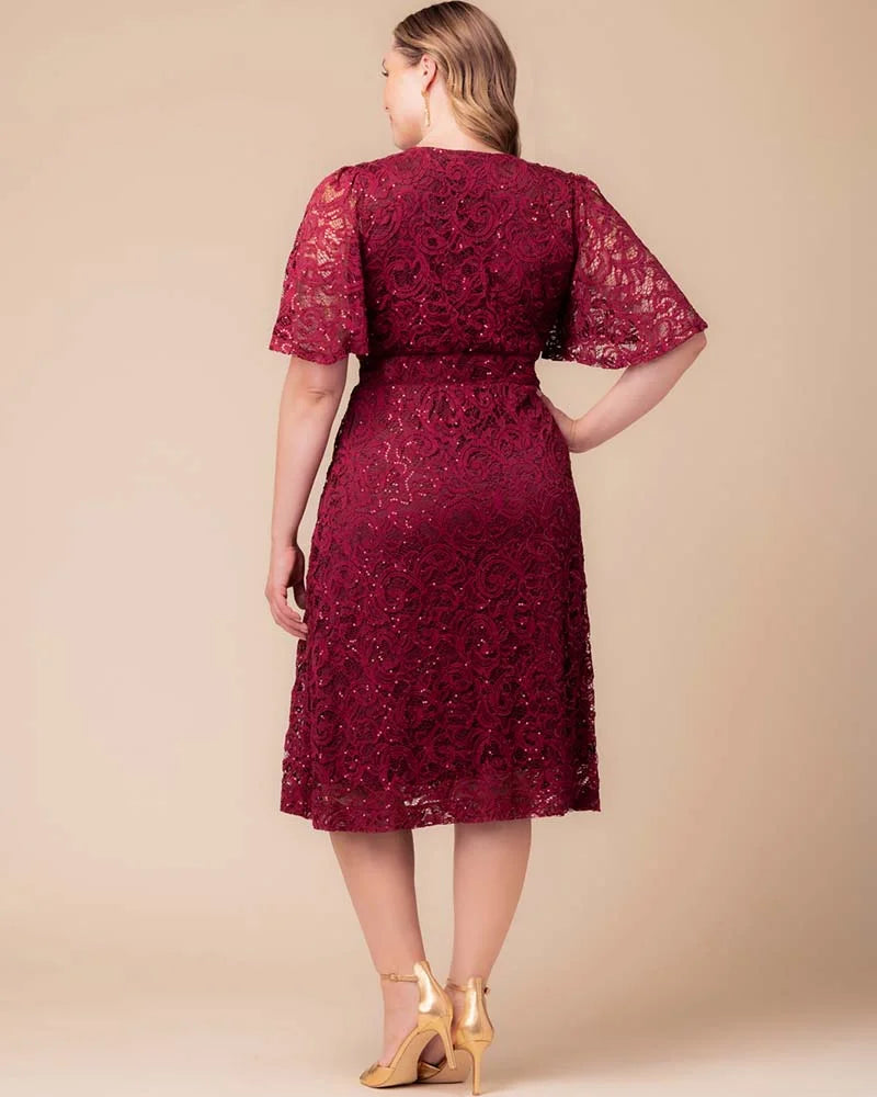 Starry Sequined Lace Cocktail Dress